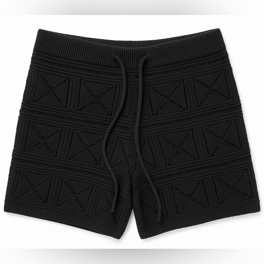 The Drop Women’s Lee Black Crochet Shorts – Size XL